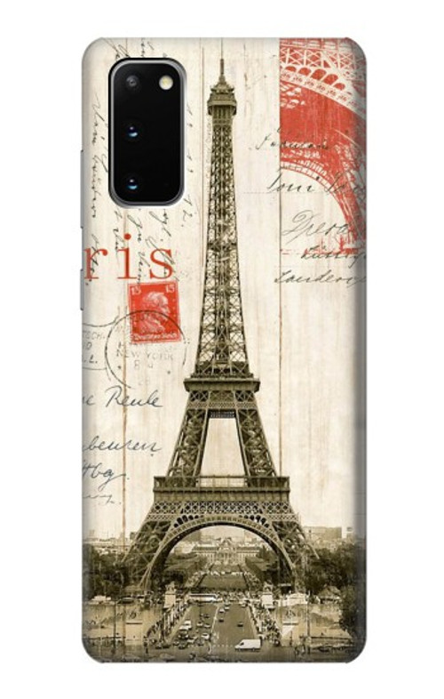 S2108 Eiffel Tower Paris Postcard Case Cover Custodia per Samsung Galaxy S20