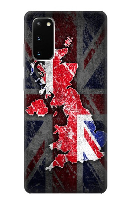 S2936 UK British Flag Map Case Cover Custodia per Samsung Galaxy S20