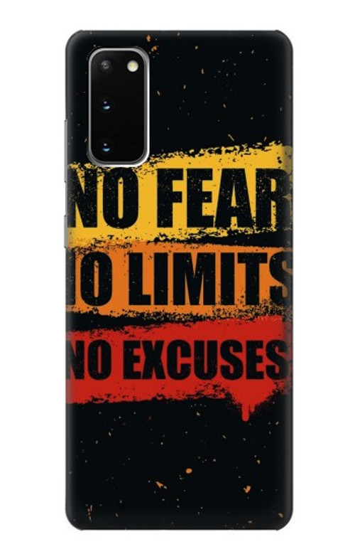 S3492 No Fear Limits Excuses Case Cover Custodia per Samsung Galaxy S20