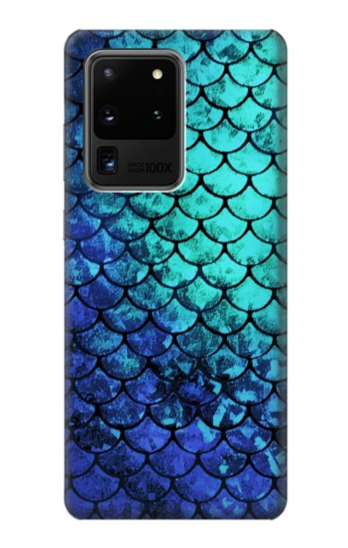 S3047 Green Mermaid Fish Scale Case Cover Custodia per Samsung Galaxy S20 Ultra