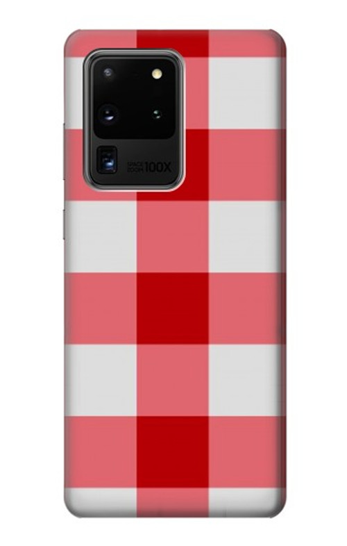 S3535 Red Gingham Case Cover Custodia per Samsung Galaxy S20 Ultra