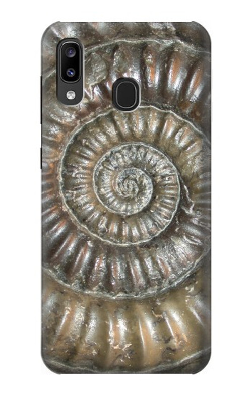 S1788 Ammonite Fossil Case Cover Custodia per Samsung Galaxy A20, Galaxy A30