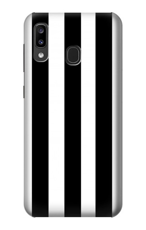 S2297 Black and White Vertical Stripes Case Cover Custodia per Samsung Galaxy A20, Galaxy A30