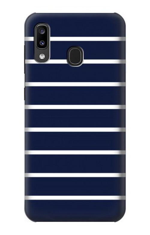 S2767 Navy White Striped Case Cover Custodia per Samsung Galaxy A20, Galaxy A30