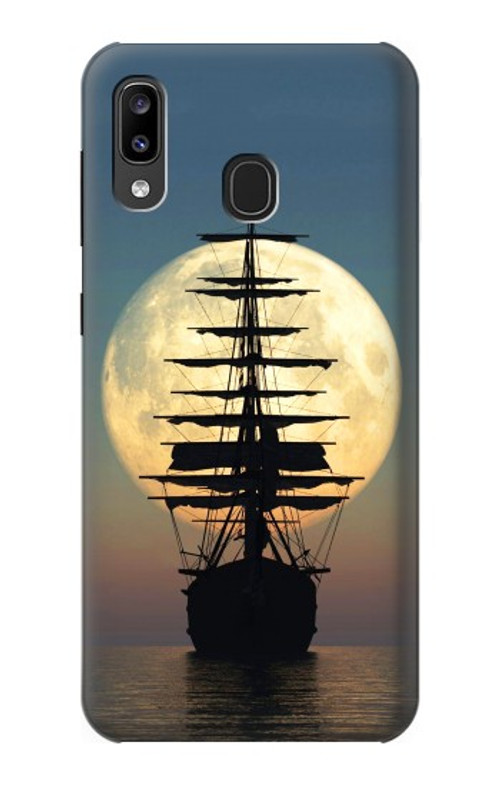 S2897 Pirate Ship Moon Night Case Cover Custodia per Samsung Galaxy A20, Galaxy A30