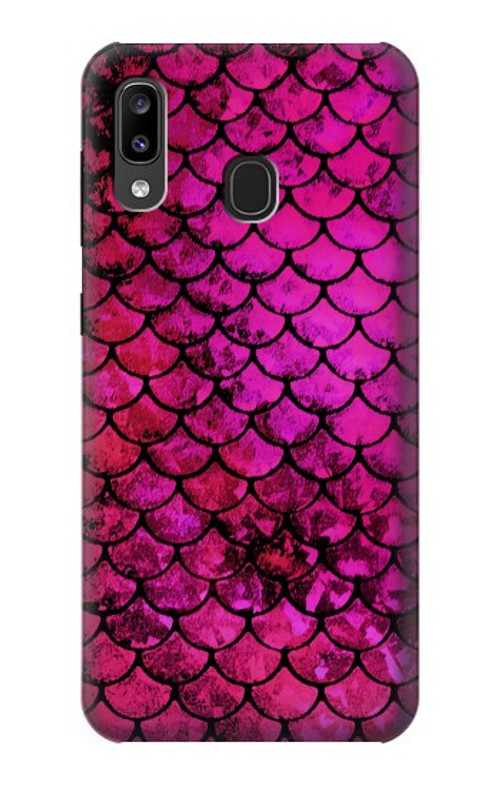 S3051 Pink Mermaid Fish Scale Case Cover Custodia per Samsung Galaxy A20, Galaxy A30