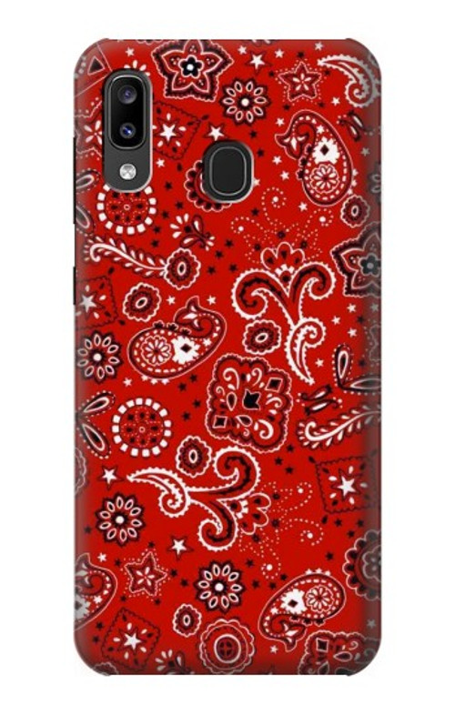 S3354 Red Classic Bandana Case Cover Custodia per Samsung Galaxy A20, Galaxy A30