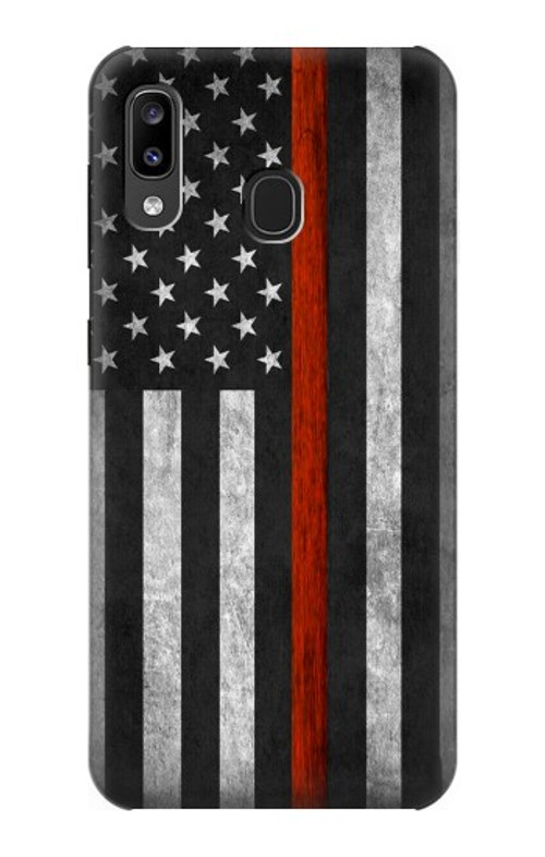 S3472 Firefighter Thin Red Line Flag Case Cover Custodia per Samsung Galaxy A20, Galaxy A30