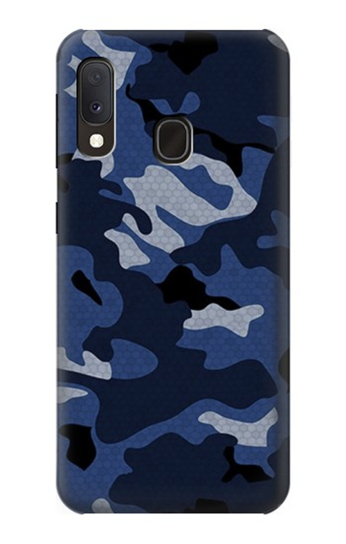 S2959 Navy Blue Camo Camouflage Case Cover Custodia per Samsung Galaxy A20e