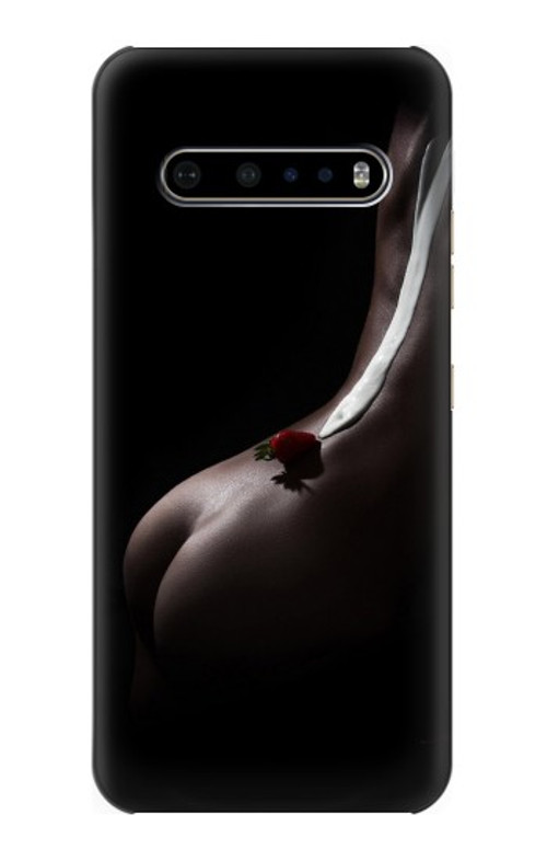 S0546 Sexy Cream Strawberry Case Cover Custodia per LG V60 ThinQ 5G
