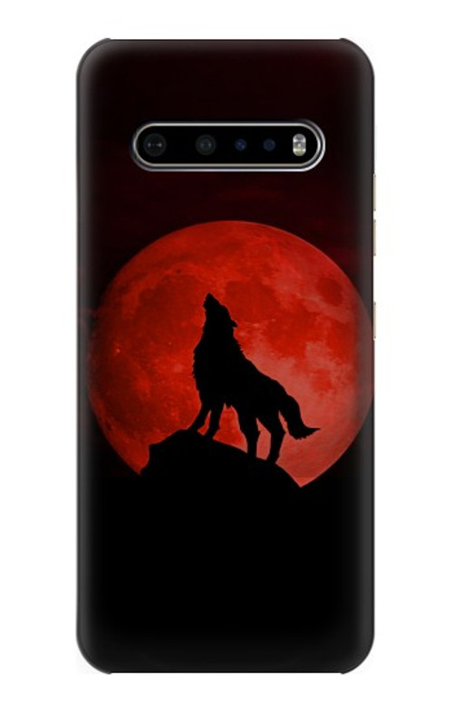 S2955 Wolf Howling Red Moon Case Cover Custodia per LG V60 ThinQ 5G