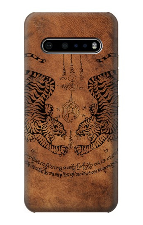 S3209 Sak Yant Twin Tiger Case Cover Custodia per LG V60 ThinQ 5G