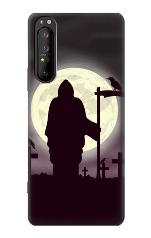 S3262 Grim Reaper Night Moon Cemetery Case Cover Custodia per Sony Xperia 1 II