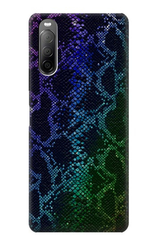 S3366 Rainbow Python Skin Graphic Print Case Cover Custodia per Sony Xperia 10 II