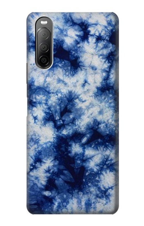 S3439 Fabric Indigo Tie Dye Case Cover Custodia per Sony Xperia 10 II