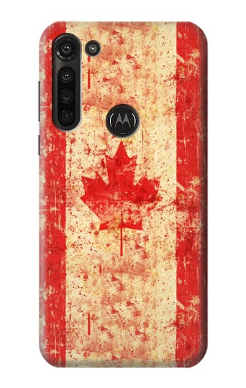 S1603 Canada Flag Old Vintage Case Cover Custodia per Motorola Moto G8 Power