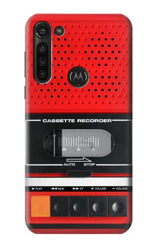 S3204 Red Cassette Recorder Graphic Case Cover Custodia per Motorola Moto G8 Power