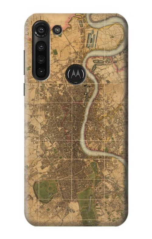 S3230 Vintage Map of London Case Cover Custodia per Motorola Moto G8 Power