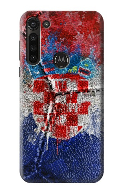 S3313 Croatia Flag Vintage Football Graphic Case Cover Custodia per Motorola Moto G8 Power