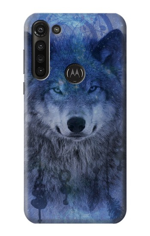 S3410 Wolf Dream Catcher Case Cover Custodia per Motorola Moto G8 Power