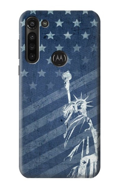 S3450 US Flag Liberty Statue Case Cover Custodia per Motorola Moto G8 Power