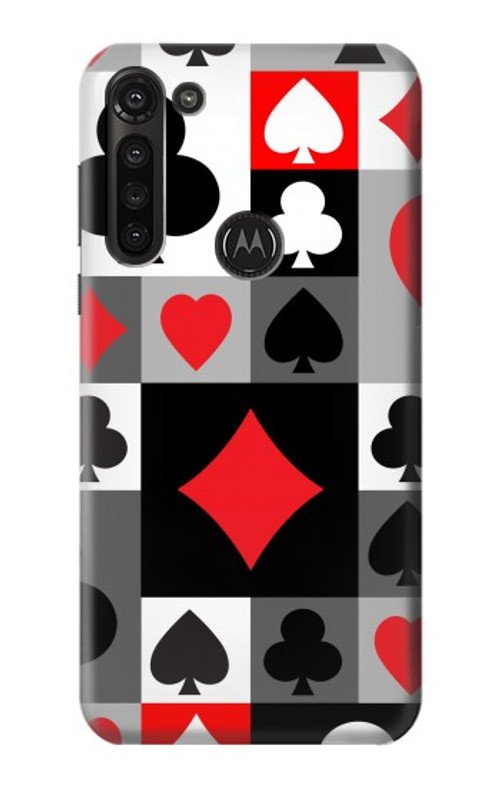 S3463 Poker Card Suit Case Cover Custodia per Motorola Moto G8 Power