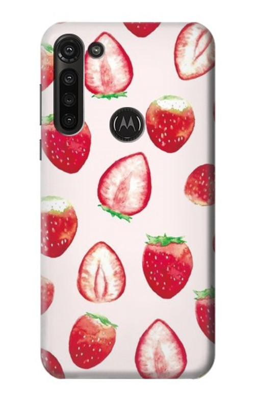 S3481 Strawberry Case Cover Custodia per Motorola Moto G8 Power