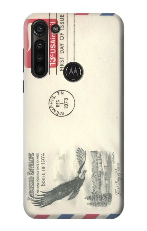 S3551 Vintage Airmail Envelope Art Case Cover Custodia per Motorola Moto G8 Power