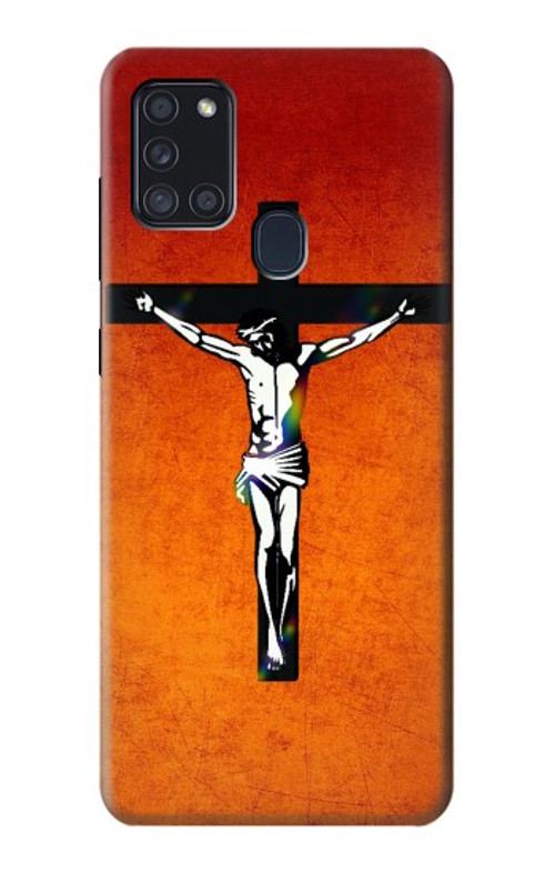S2421 Jesus Christ On The Cross Case Cover Custodia per Samsung Galaxy A21s
