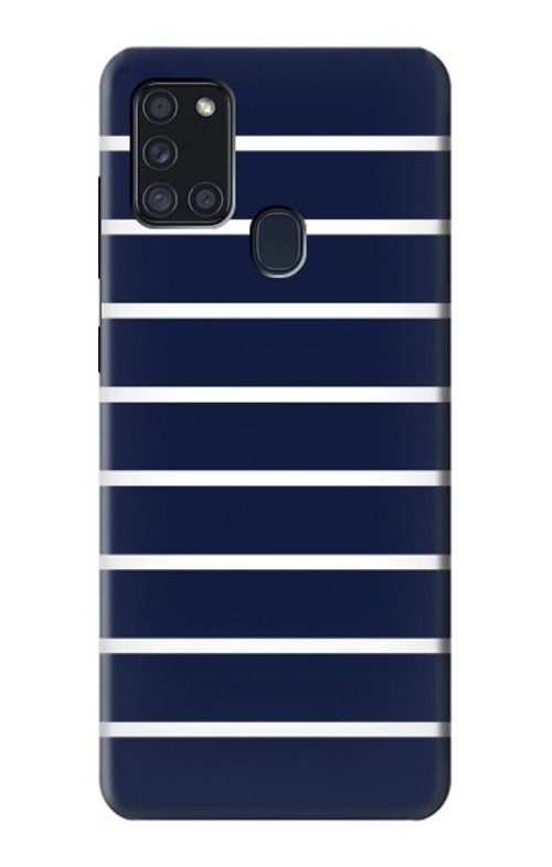 S2767 Navy White Striped Case Cover Custodia per Samsung Galaxy A21s
