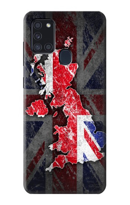 S2936 UK British Flag Map Case Cover Custodia per Samsung Galaxy A21s