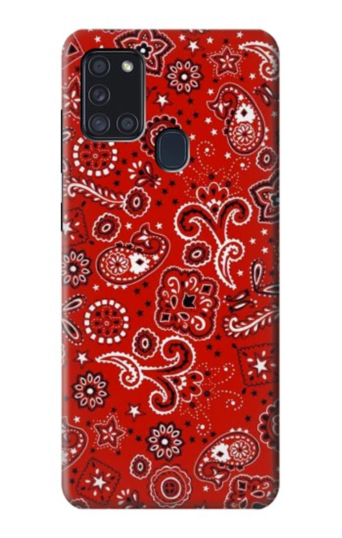 S3354 Red Classic Bandana Case Cover Custodia per Samsung Galaxy A21s
