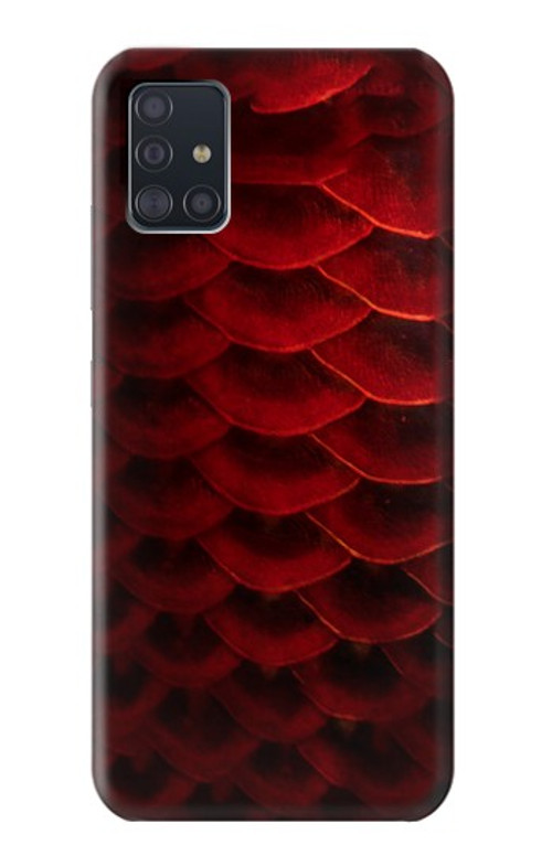 S2879 Red Arowana Fish Scale Case Cover Custodia per Samsung Galaxy A51 5G