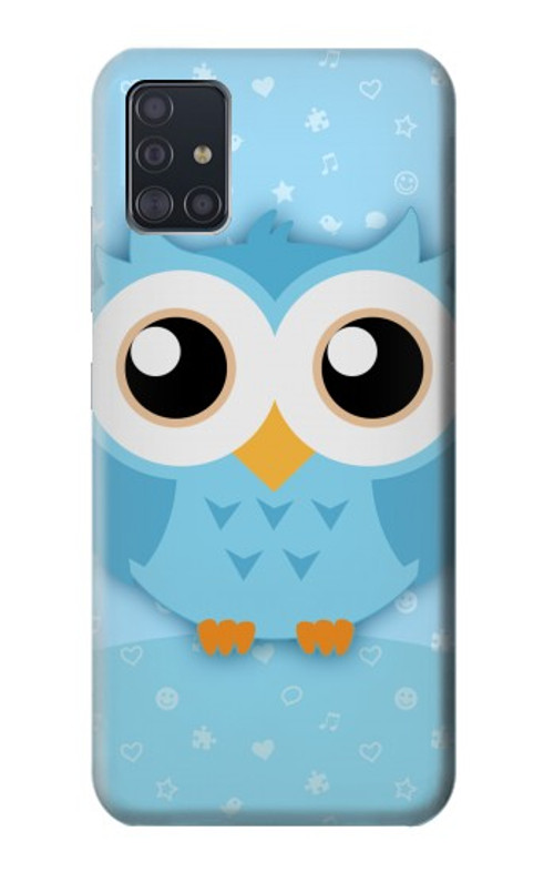 S3029 Cute Blue Owl Case Cover Custodia per Samsung Galaxy A51 5G