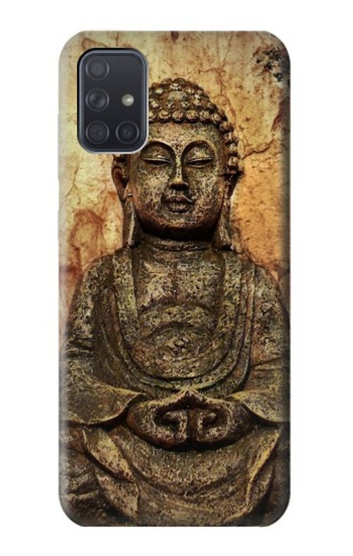 S0344 Buddha Rock Carving Case Cover Custodia per Samsung Galaxy A71 5G
