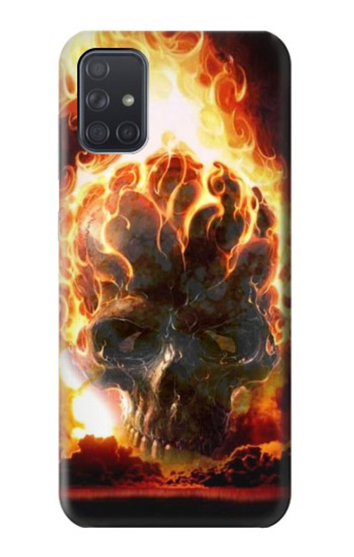S0863 Hell Fire Skull Case Cover Custodia per Samsung Galaxy A71 5G