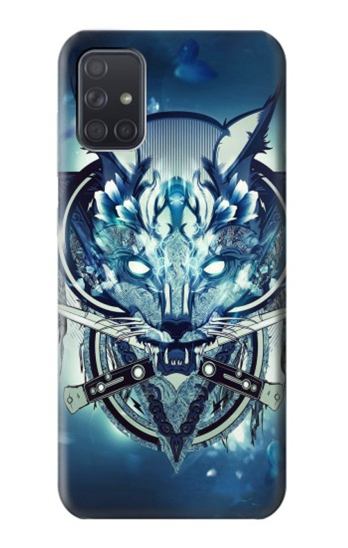 S1135 Wolf with knives Rock Case Cover Custodia per Samsung Galaxy A71 5G