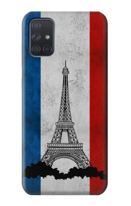 S2859 Vintage France Flag Eiffel Tower Case Cover Custodia per Samsung Galaxy A71 5G