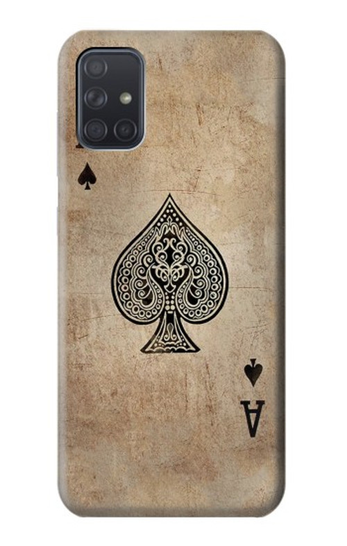 S2928 Vintage Spades Ace Card Case Cover Custodia per Samsung Galaxy A71 5G