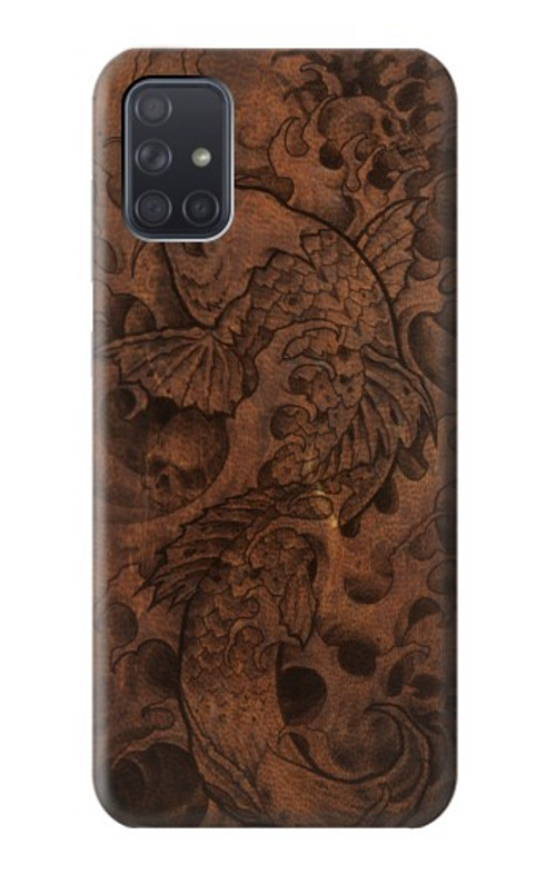S3405 Fish Tattoo Leather Graphic Print Case Cover Custodia per Samsung Galaxy A71 5G