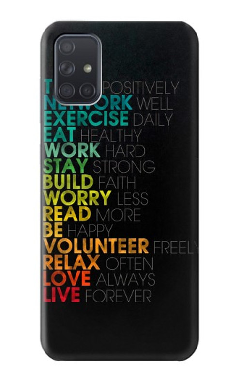 S3523 Think Positive Words Quotes Case Cover Custodia per Samsung Galaxy A71 5G