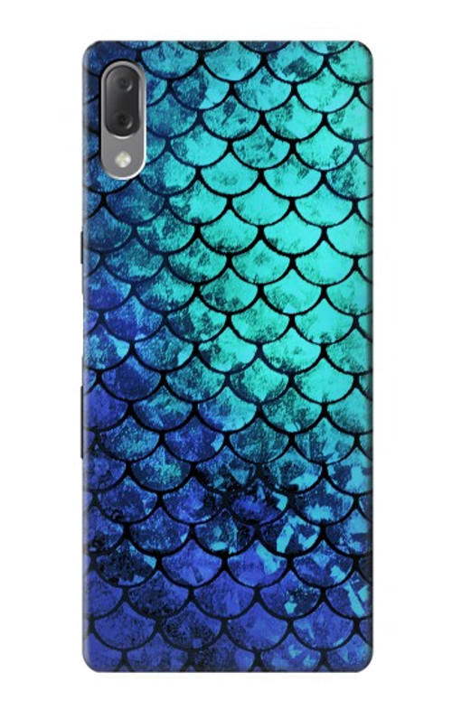 S3047 Green Mermaid Fish Scale Case Cover Custodia per Sony Xperia L3