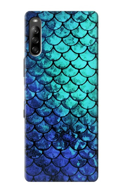 S3047 Green Mermaid Fish Scale Case Cover Custodia per Sony Xperia L4