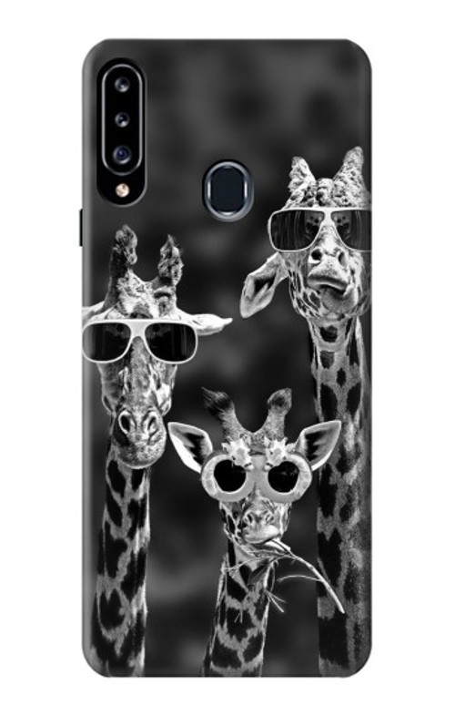 S2327 Giraffes With Sunglasses Case Cover Custodia per Samsung Galaxy A20s