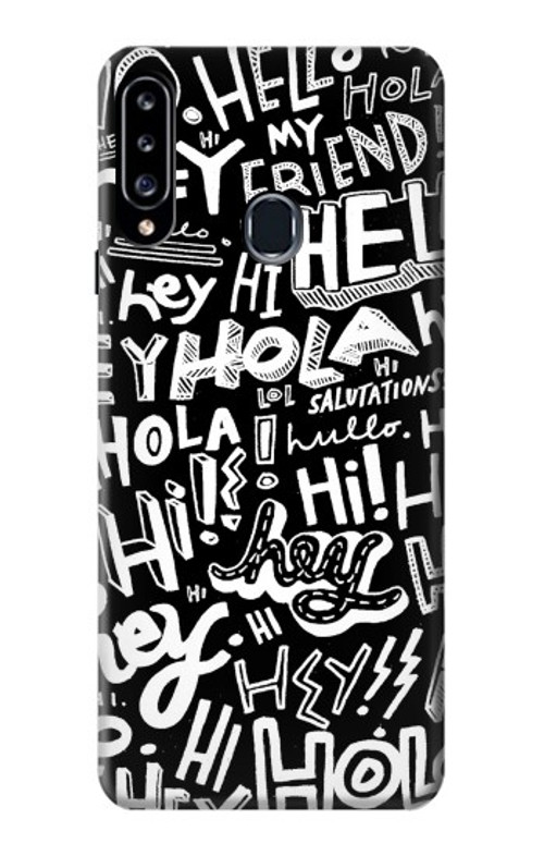 S2744 Hey Hi Hello Art Pattern Case Cover Custodia per Samsung Galaxy A20s