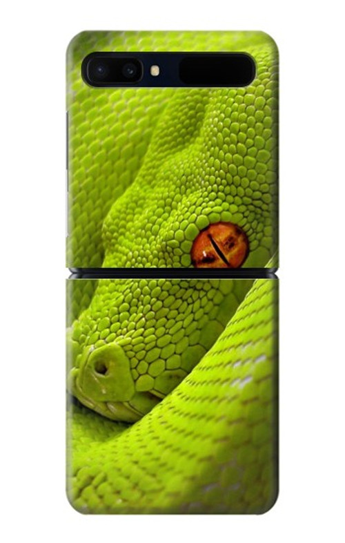 S0785 Green Snake Case Cover Custodia per Samsung Galaxy Z Flip 5G S0785 Green Snake Case Cover Custodia per Samsung Galaxy Z Flip 5G