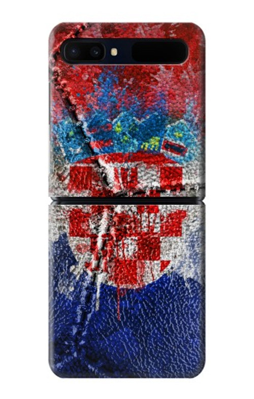 S3313 Croatia Flag Vintage Football Graphic Case Cover Custodia per Samsung Galaxy Z Flip 5G S3313 Croatia Flag Vintage Football Graphic Case Cover Custodia per Samsung Galaxy Z Flip 5G
