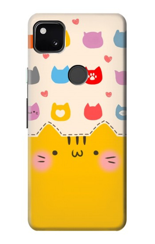 S2442 Cute Cat Cartoon Funny Case Cover Custodia per Google Pixel 4a