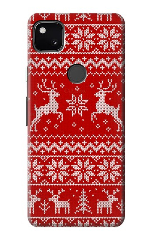 S2835 Christmas Reindeer Knitted Pattern Case Cover Custodia per Google Pixel 4a