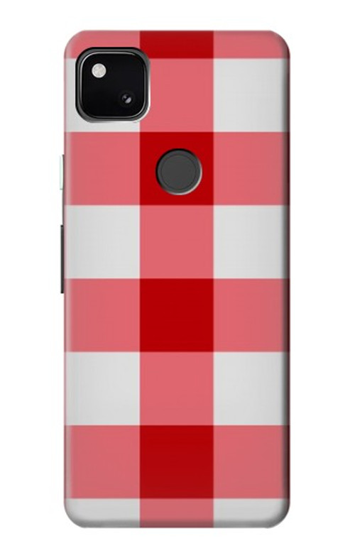 S3535 Red Gingham Case Cover Custodia per Google Pixel 4a